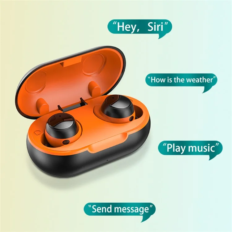 TWS-22 Wireless TWS Earphones HiFi IPX5 Waterproof Mini Earbuds Sport Headphones Bluetooth-compatible Running Headset for Samsung Xiaomi iPhone - Orange