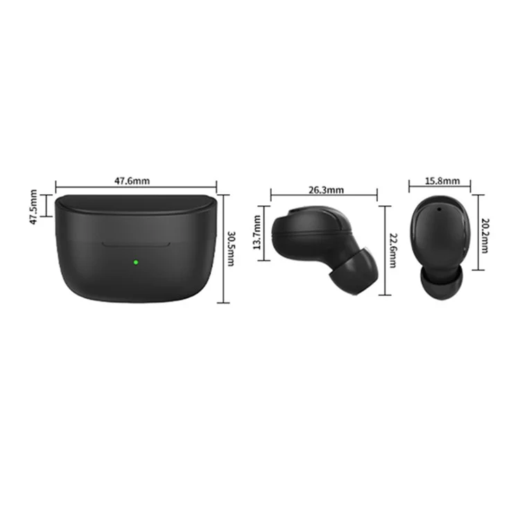 XY-30 TWS Wireless Bluetooth-compatible 5.0 Sports Earphone Earbuds Waterproof Touch Music Calling Headset - Black