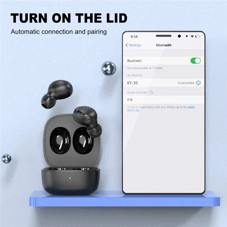 XY-30 TWS Wireless Bluetooth-compatible 5.0 Sports Earphone Earbuds Waterproof Touch Music Calling Headset - Purple