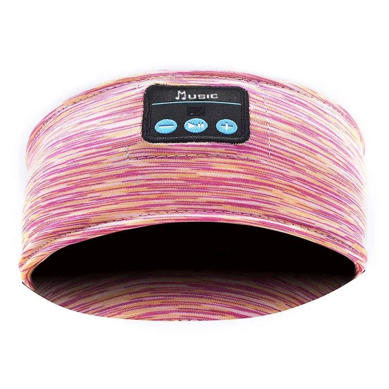 Bluetooth-compatible Headband Wireless Music Call Headset Hair Band for Sleeping Fitness Jogging Yoga - Pink