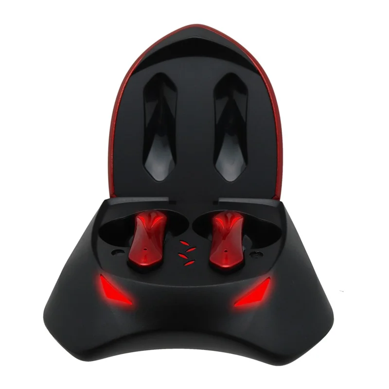 Y18 Earphone TWS Wireless Bluetooth-compatible 5.0 Noise Reduction Low-Latency High-tech Headset Gaming Headphone - Red