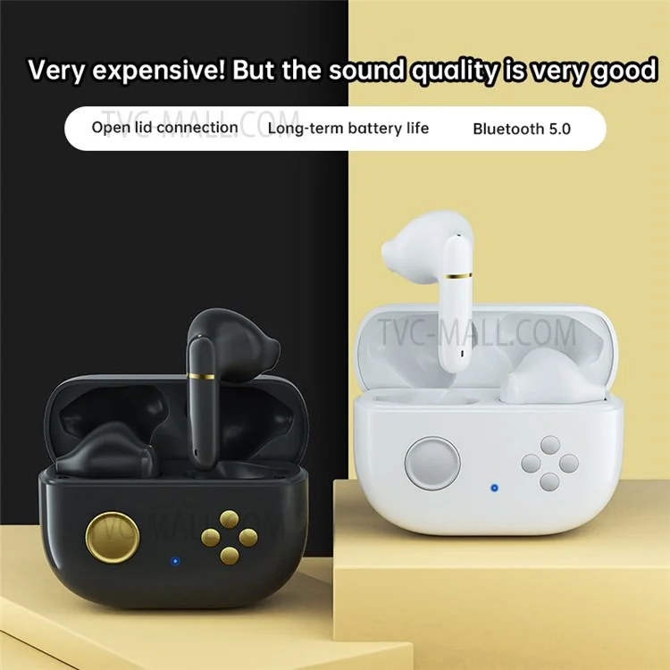 F2 TWS Wireless Bluetooth-compatible In-ear Earphone Low-Latency Headphone Noise-canceling Earbud Headset with Microphone - Multi-color