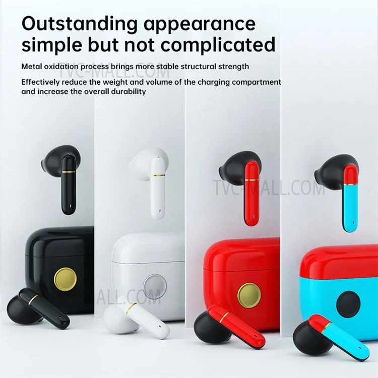 F2 TWS Wireless Bluetooth-compatible In-ear Earphone Low-Latency Headphone Noise-canceling Earbud Headset with Microphone - Multi-color