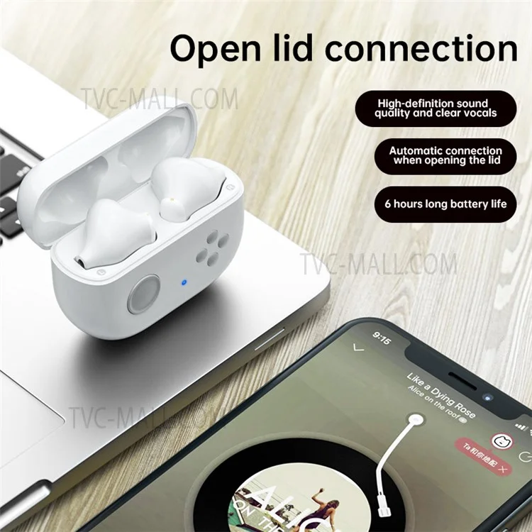F2 TWS Wireless Bluetooth-compatible In-ear Earphone Low-Latency Headphone Noise-canceling Earbud Headset with Microphone - Multi-color