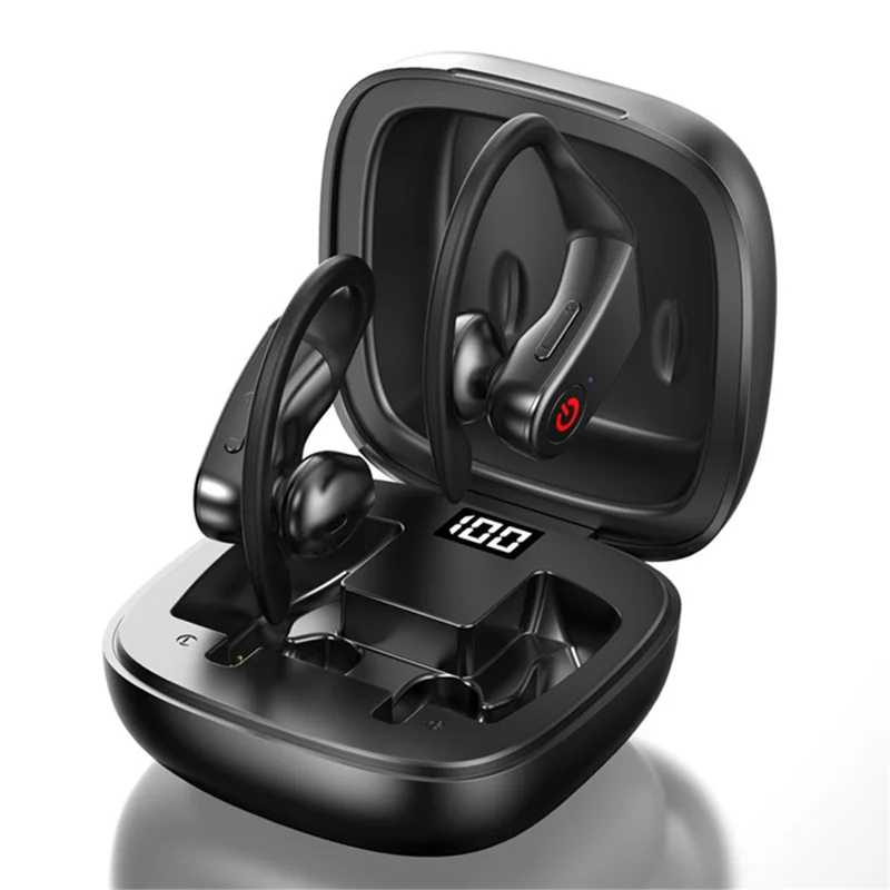 B10 Bluetooth 5.0 Auricolari Wireless con Display Digitale LED TWS Auricolari Sportivi con Gancio per Orecchio