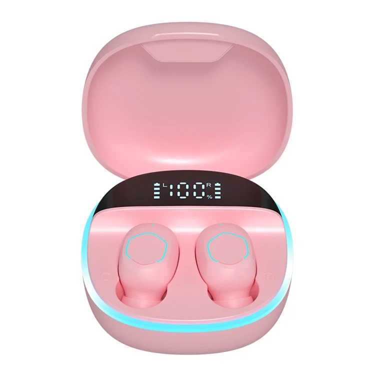 M13 Bluetooth Wireless Ohrhörer Wireless Ohrhörer LED-Anzeigebildschirm Wasserdichte Ohrhörer Headsets Mit Ladekorb Für Spiele Laufen Radfahren Gehen - Rosa