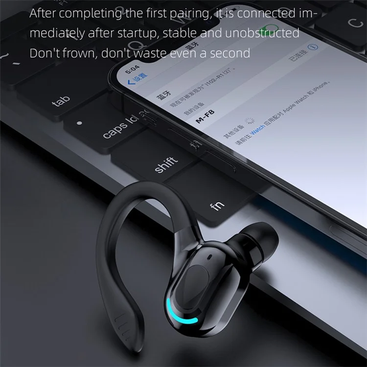 F8 Earphones TWS In-ear Bluetooth-compatible Earbuds Headphones with Mic and IPX4 Water Resistance - White