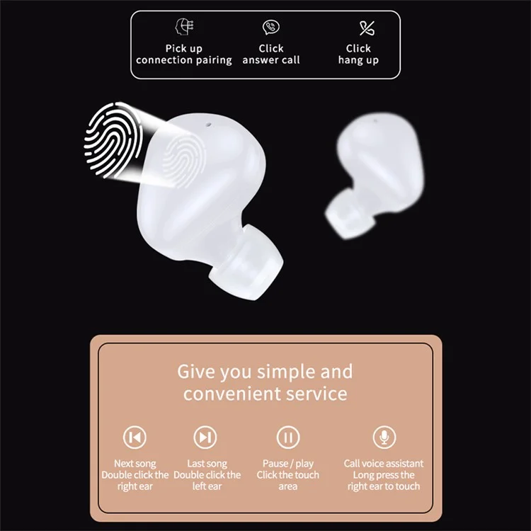Écouteurs Bluetooth 5.1 sans fil A1 TWS Mini - Noir