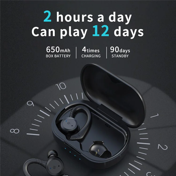CYBORIS CYB-BE1034 IPX7 Auricular deportivo impermeable TWS Auricular Bluetooth Gancho de oreja