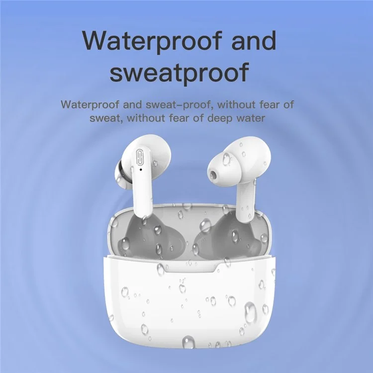 Y113 TWS Bluetooth 5.0 Wireless Stereo Headset Waterproof Fingerprint Touch Calling Music Sport Earphones - White