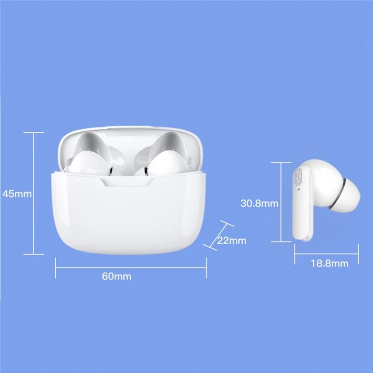 Y113 TWS Bluetooth 5.0 Auriculares Wireless Wireo Auriculares Impermeables Toque de Huella Táctil a Los Auriculares Deportivos - Blanco