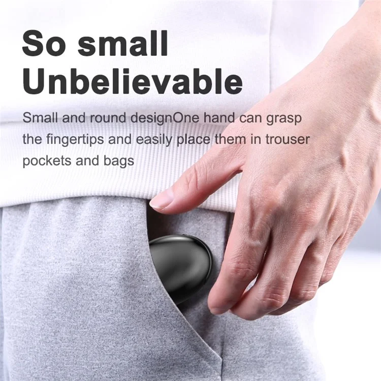JUNSUNMAY JSM-T5 TWS Bluetooth-compatible 5.0 In-Ear Noise-Cancelling Headset Wireless Earphones Stereo Earbuds Waterproof Sports Headphones with Power Display Charging Box - Black