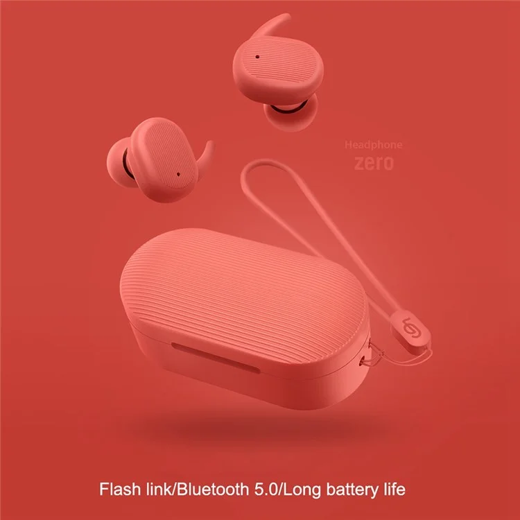 FINGERTIME Macaron TWS Wireless Bluetooth-compatible 5.0 Earphone In-ear Touch Stereo Music Calling Headset - Red