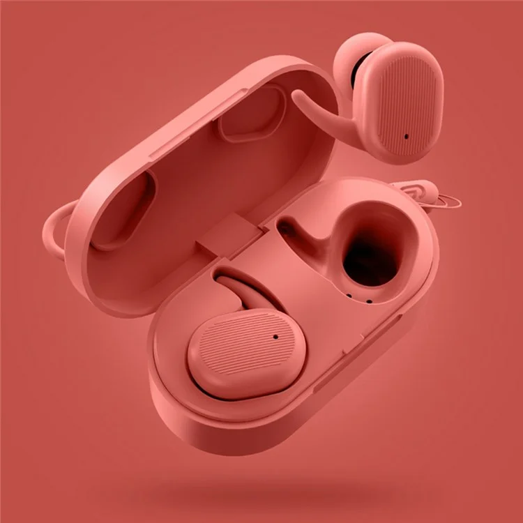 FINGERTIME Macaron TWS Wireless Bluetooth-compatible 5.0 Earphone In-ear Touch Stereo Music Calling Headset - Red