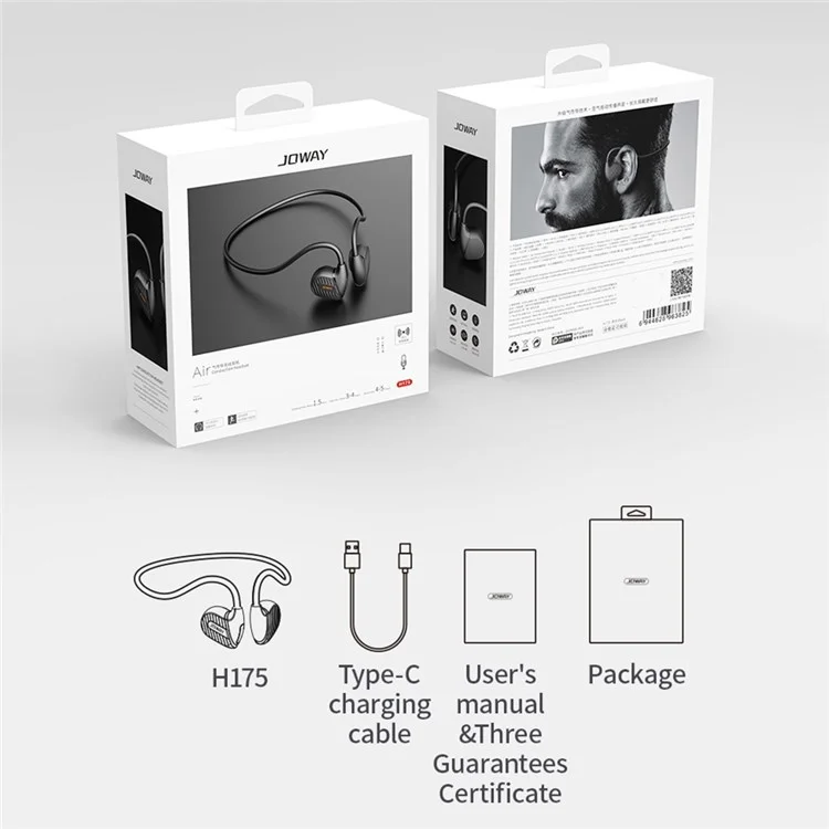 JOWAY H175 Air Conduction Headset Ultra Light Bluetooth-compatible Headphone Portable Sports Earphone for Outdoor Running/Indoor Fitness