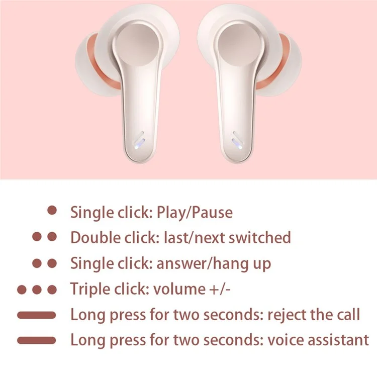 L13 TWS Wireless Bluetooth E-sports Earphone In-ear Stereo Music Game Touch Headset - Black