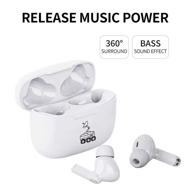 JUNSUNMAY Y113 TWS Earbuds Bluetooth-compatible 5.1 Noise Cancelling Headset In-Ear Stereo Mini Wireless Headphones Water Resistant Earphones - White