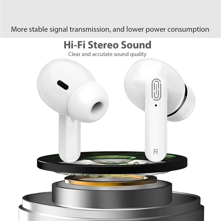 JUNSUNMAY Y113 TWS Earbuds Bluetooth-compatible 5.1 Noise Cancelling Headset In-Ear Stereo Mini Wireless Headphones Water Resistant Earphones - White