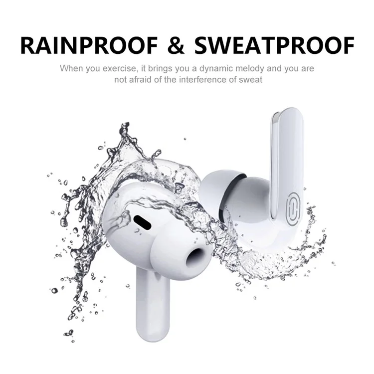 JUNSUNMAY Y113 TWS Earbuds Bluetooth-compatible 5.1 Noise Cancelling Headset In-Ear Stereo Mini Wireless Headphones Water Resistant Earphones - White