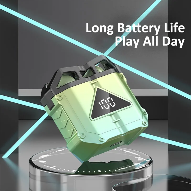 JX30 TWS Wireless Bluetooth-compatible Earphone Noise Reduction Low-Latency Headphone Earbud Headset with Charging Case - Grey