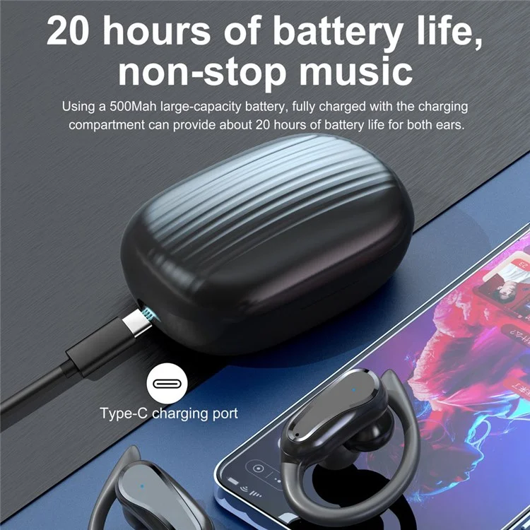 I27 Ohr Hook Design Kopfhörer Bluetooth 5.1 Wireless Headset TWS Ohrhörer Stereo Sound Sportbud Mit Ladekoffer