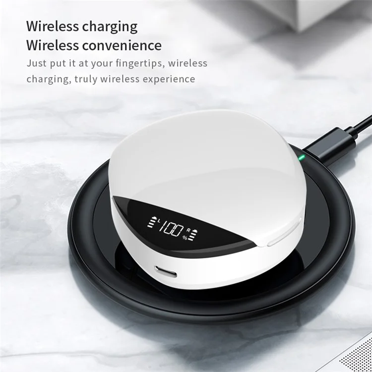 VV8 TWS Bluetooth 5.3 Wireless Earphone Stereo Sound Noise Reduction Low Delay Sports Headset with Charging Case - Schwarz
