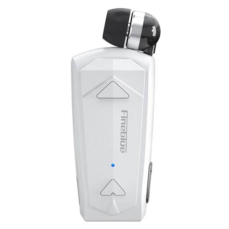 Finebleblue F520 Lavalier Business Bluetooth-headset Ein-schlüssel-rückzug Anti-lost Kragen Clip-on Hd-anruf Single Ohrhörer Ohrhörer - Weiß