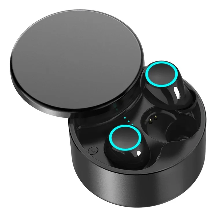 BS03 TWS Earphones Touch Control Design Bluetooth-compatible 5.0 Wireless Sports Headsets with Charging Case - Black
