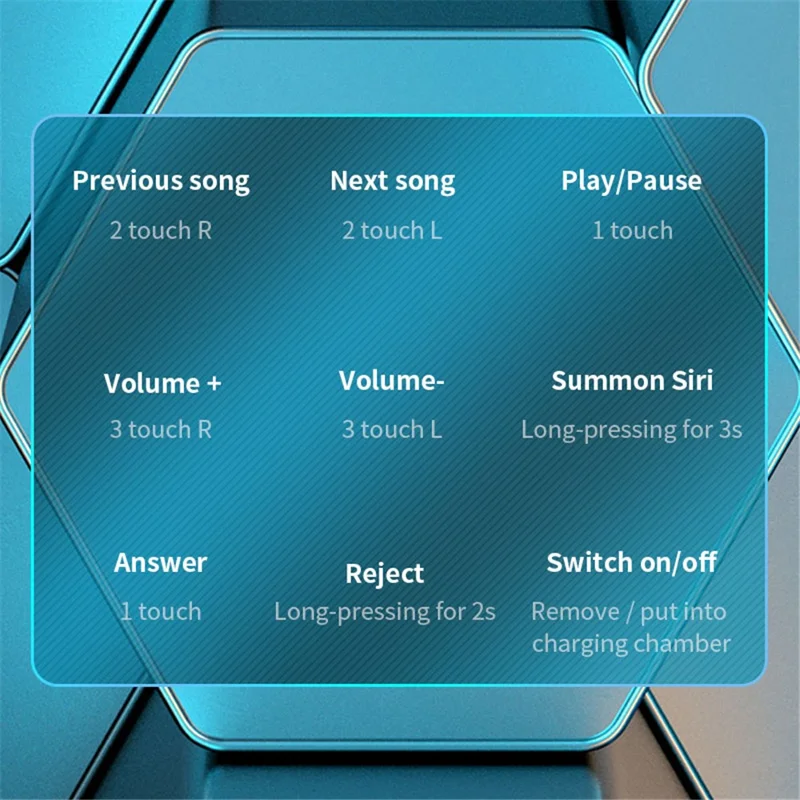 C1 trådløse Bluetooth-ørerør vandtætte sportsheadset med touch-betjening og LED digital display - Blå