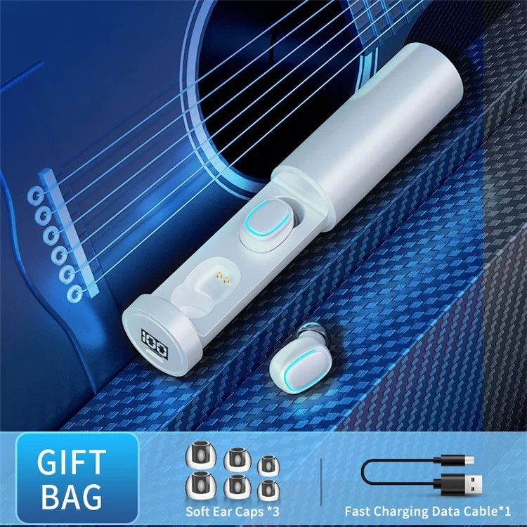 C1 Bluetooth Wireless In-ear Aurices TWS Auriculares Auriculares Auriculares Sound Sound Sports Rid-chanceling Con Estuche de Carga - Blanco