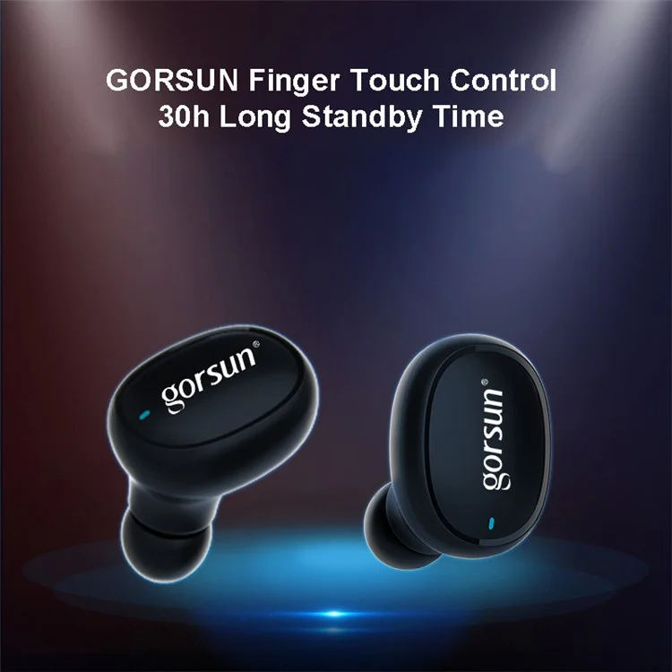 Gorsun V8 TWS BT5.0 Auriculares Bluetooth Auriculares Inalámbricos Auriculares Impermeables Con Toque de Huella Digital en la Oreja 3D Earphone Estéreo