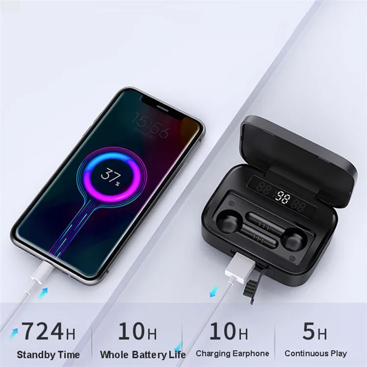 Наушники Gorsun V2S Bluetooth 5.0 TWS со Светодиодным Цифровым Дисплеем Уменьшают Сенсорный Контроль Наушников