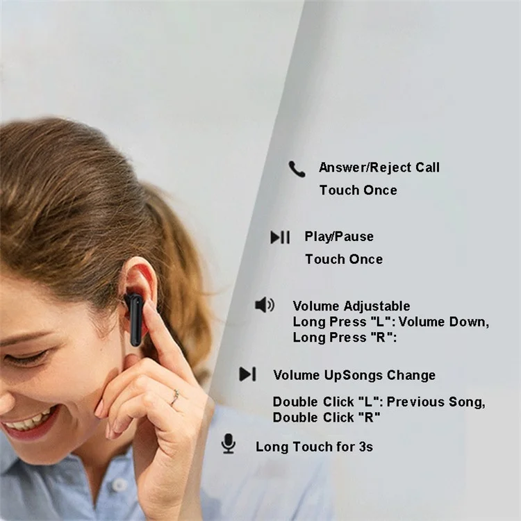 Наушники Gorsun V2S Bluetooth 5.0 TWS со Светодиодным Цифровым Дисплеем Уменьшают Сенсорный Контроль Наушников