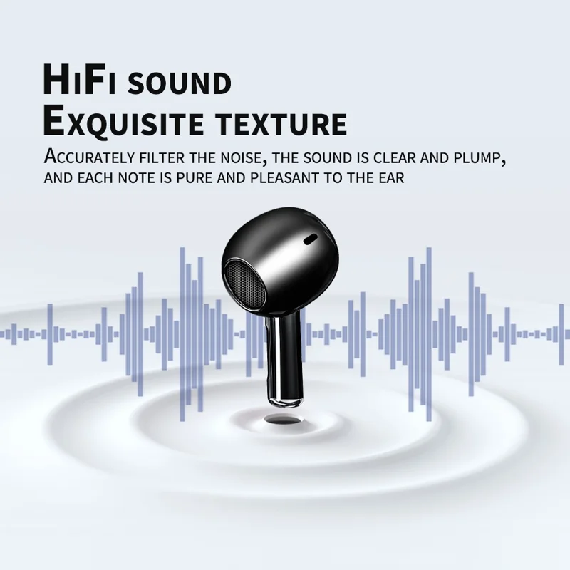 M6 Mini Cuffie Bluetooth Trasparenti HiFi con Controllo Touch Auricolari TWS - Nero