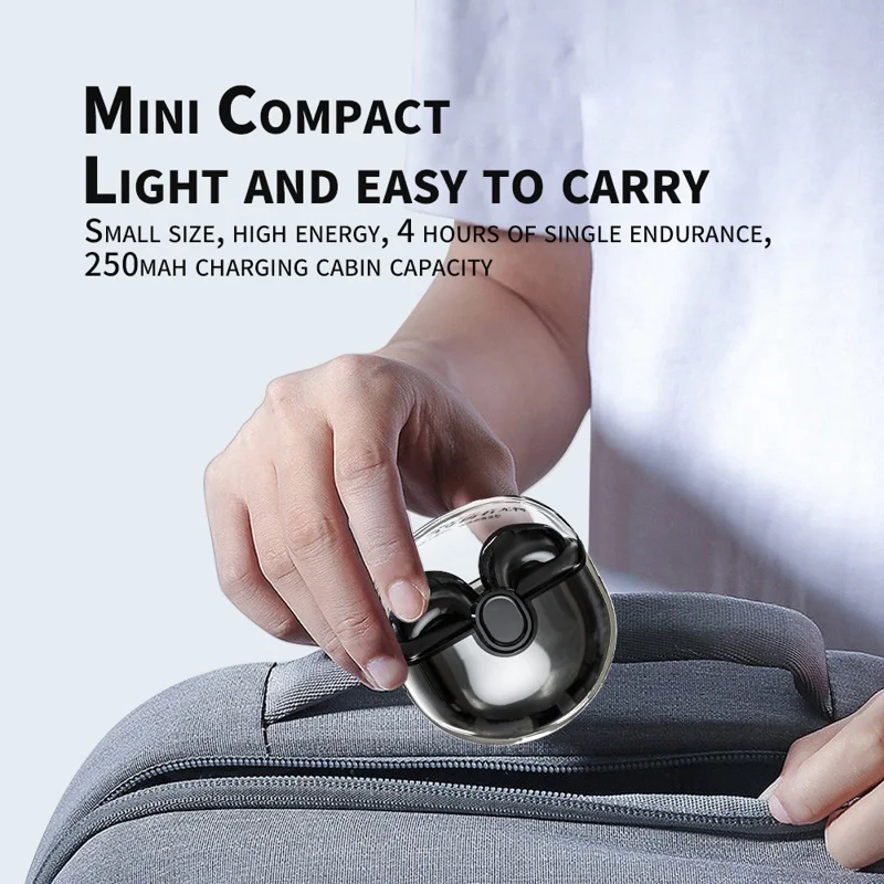 M6 Mini Cuffie Bluetooth Trasparenti HiFi con Controllo Touch Auricolari TWS - Nero