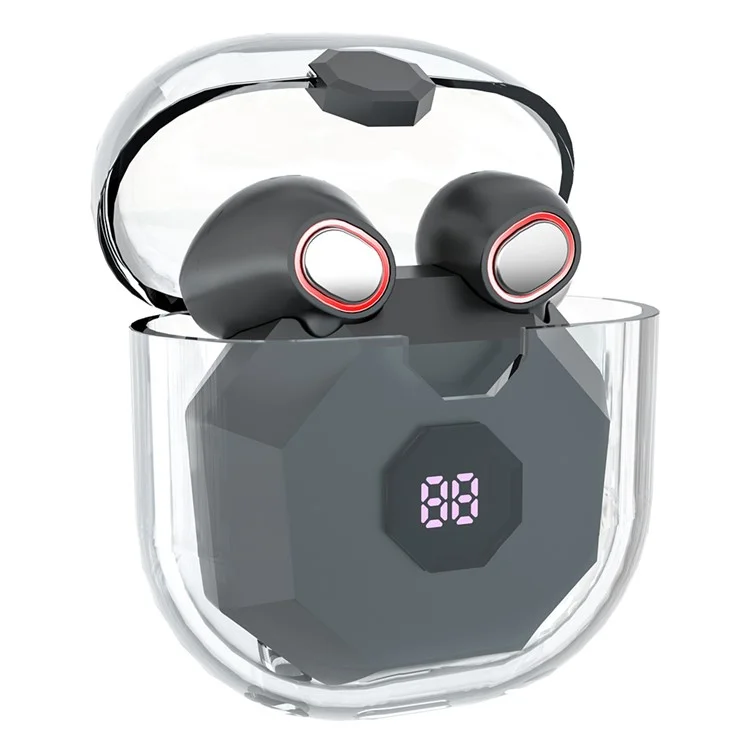 XT3S Design Transparente Bluetooth In-earphone Auriculares Auriculares de Auriculares Deportivos Con Estuche de Carga Digital