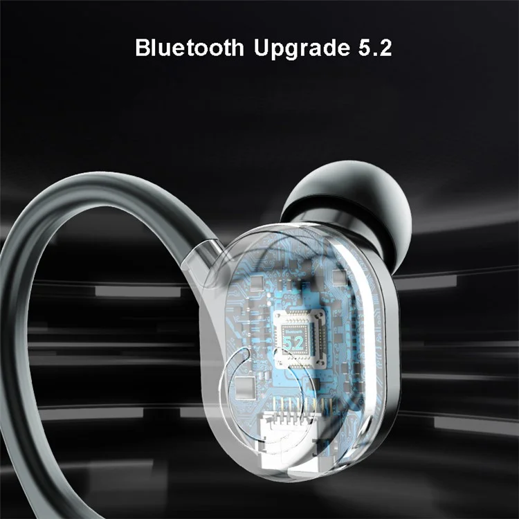 W6 Ear Hook Headset Waterproof TWS Wireless Bluetooth-compatible Sports Earphone with Charging Cable - White