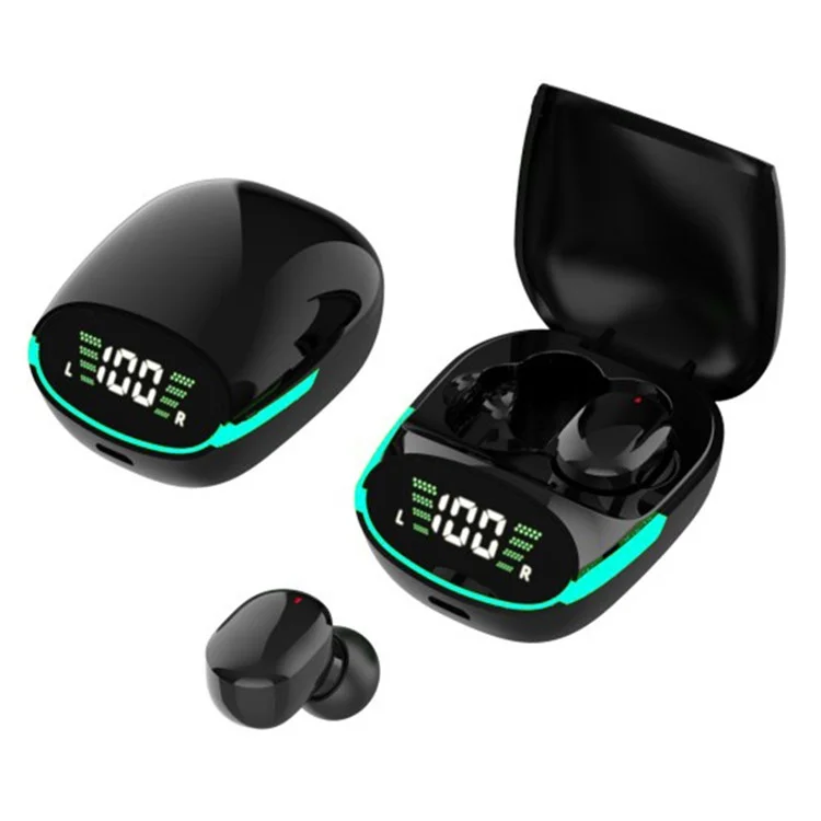 TG06 TWS Bluetooth-compatible 5.1 Wireless Earphone LED Lighting Headphone In-ear Headset with Digital Display Screen Charging Case