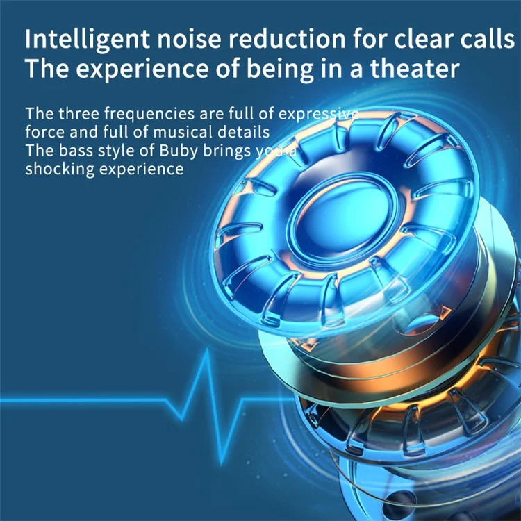 TG06 TWS Bluetooth-compatible 5.1 Wireless Earphone LED Lighting Headphone In-ear Headset with Digital Display Screen Charging Case