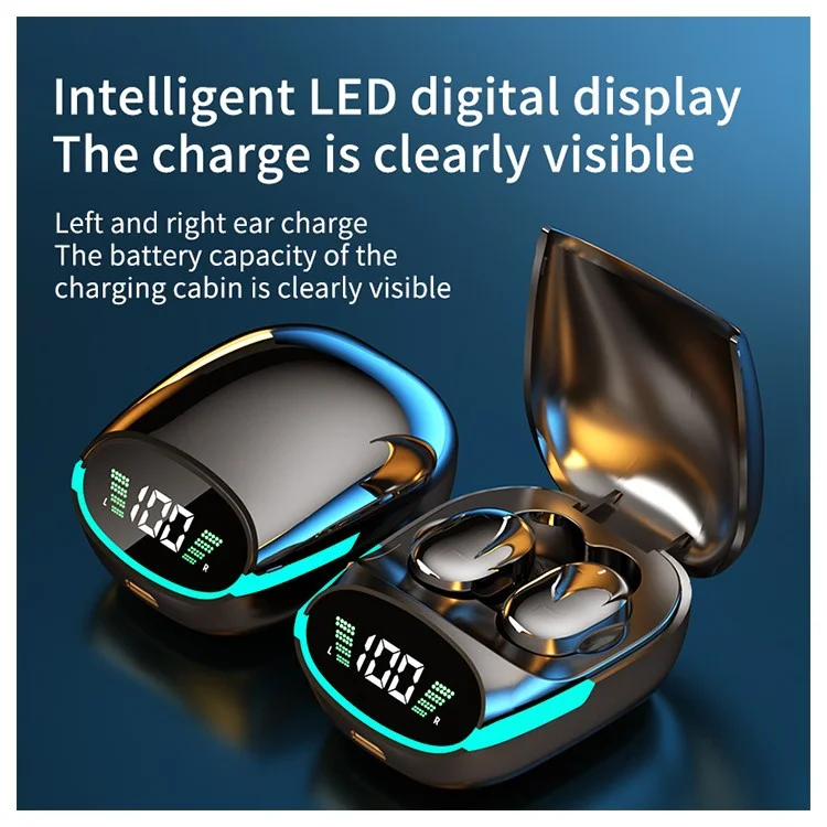 TG06 TWS Bluetooth-compatible 5.1 Wireless Earphone LED Lighting Headphone In-ear Headset with Digital Display Screen Charging Case