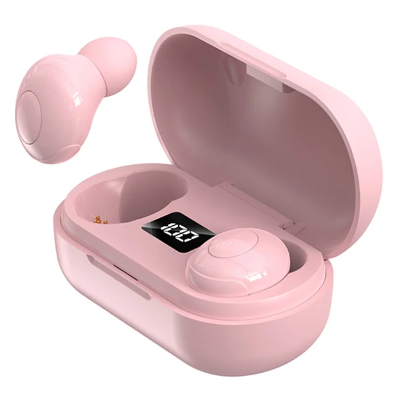 T8 Wireless Bluetooth-compatible Headset with Charging Case LED Digital Display Sports Earbuds - Pink