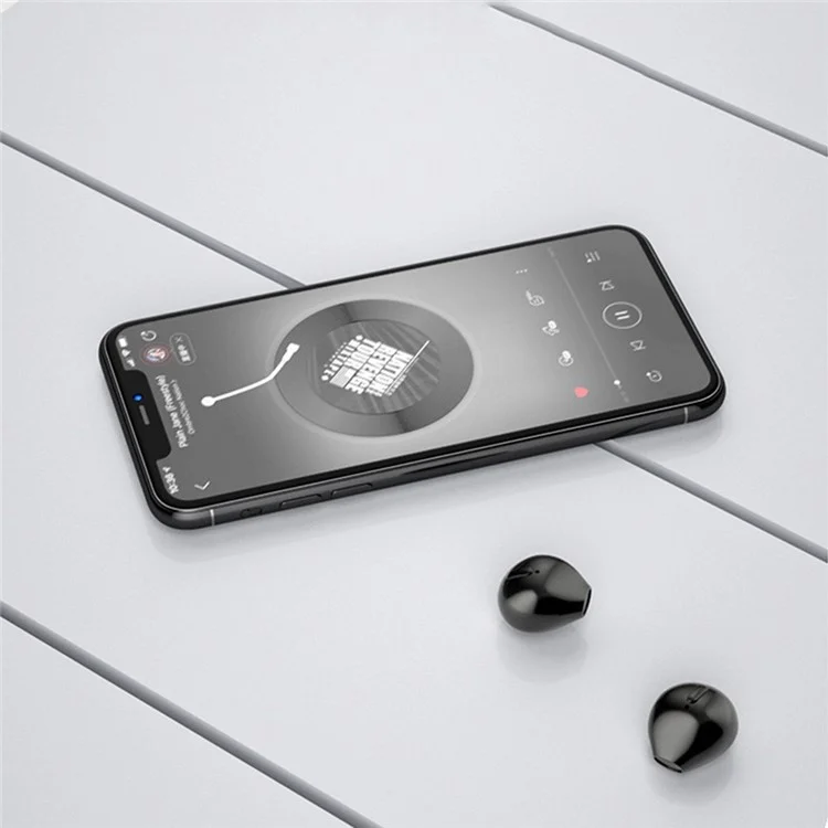 TWS Earphone Bluetooth 5.1 Wireless Sportkopfhörer Mit Lippenstift-förmiger Ladetasche - Schwarz