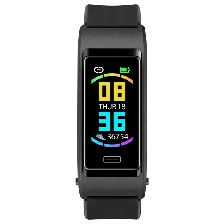 C3 2-in-1 Bluetooth-compatible Calling Wireless Headset Sports Tracker Alarm Clock Heart Rate Monitoring Smart Watch - Black