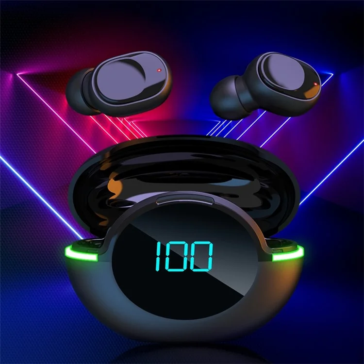 Y80 Bluetooth Aurbource Sports TWS Aurbuds Wireless In-earphone Con LED Digital Display Atmosphere Light