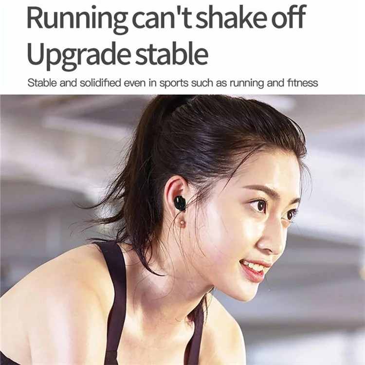 X9 Wireless In-ear Earbuds TWS Mini Sports Headphone Portable Bluetooth-compatible 5.0 Stereo Headset with Ear Caps - Black