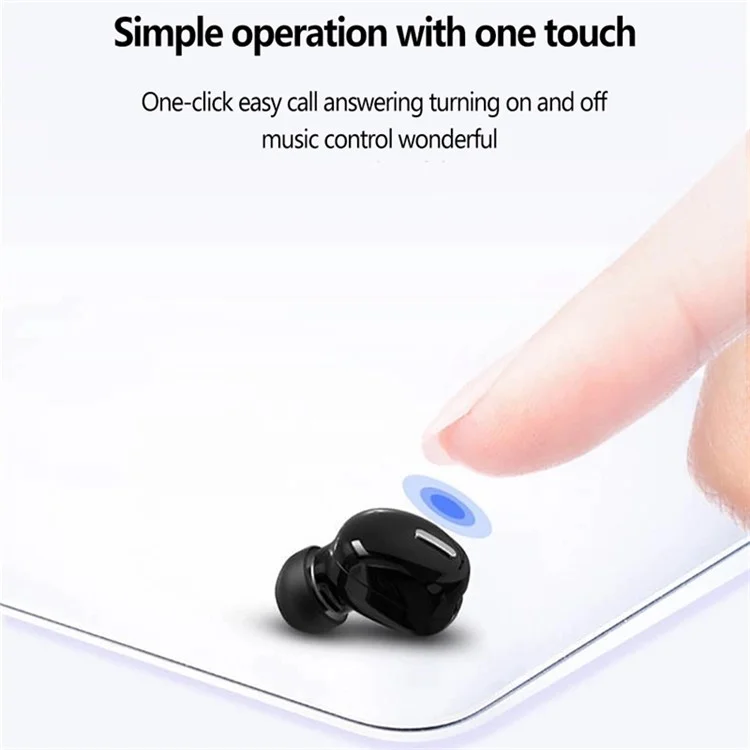X9 Wireless In-ear Earbuds TWS Mini Sports Headphone Portable Bluetooth-compatible 5.0 Stereo Headset with Ear Caps - Black