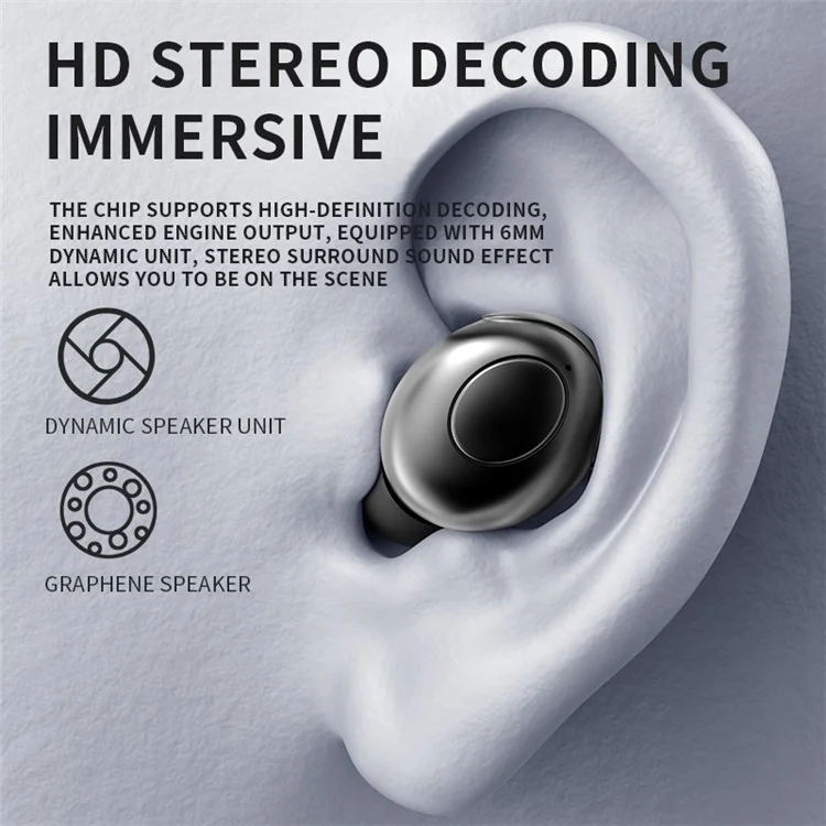 H8 TWS Earbuds Wireless Bluetooth-compatible Headset Waterproof Sports Headphones Intelligent Noise Reduction No Delay Gaming Headset with Charging Case - White