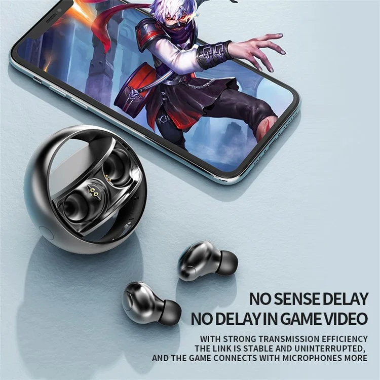 H8 TWS Earbuds Wireless Bluetooth-compatible Headset Waterproof Sports Headphones Intelligent Noise Reduction No Delay Gaming Headset with Charging Case - White