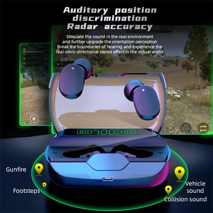 E30 Mini Auriculares TWS Auriculares Earbuds In-Ear Auriculares Bluetooth Auriculares Deportivos Resistentes al Agua Con Música / Modos de Juego