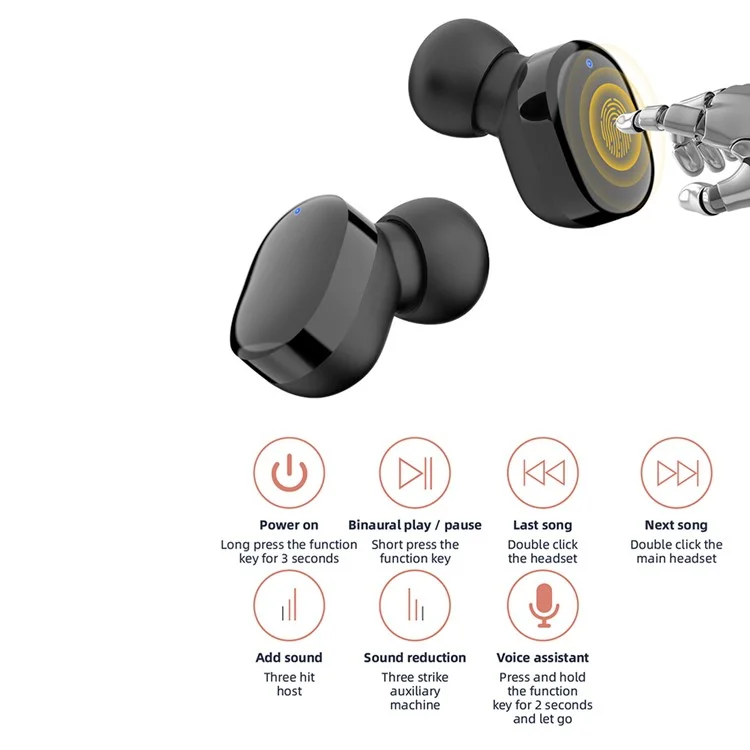 Air 3 Mini Wireless Headset Stereo Sound Earbuds In-Ear Bluetooth-compatible Headphones Low Latency Gaming Headset with Indicator Light